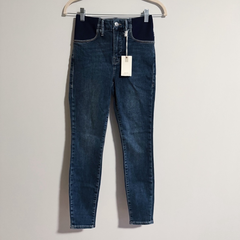 Good American - Dark Wash Maternity Skinny Jeans